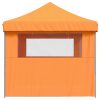 Pop-Up hopfällbart partytält med 3 sidoväggar ORANGE vidaXL – miniatyr 4