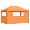 Pop-Up hopfällbart partytält med 3 sidoväggar ORANGE vidaXL – miniatyr 5