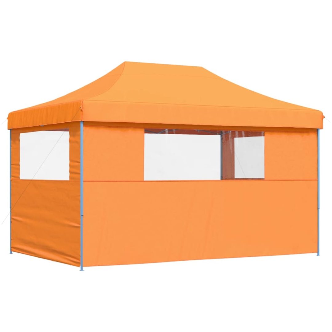 Pop-Up hopfällbart partytält med 3 sidoväggar ORANGE vidaXL – bild 5