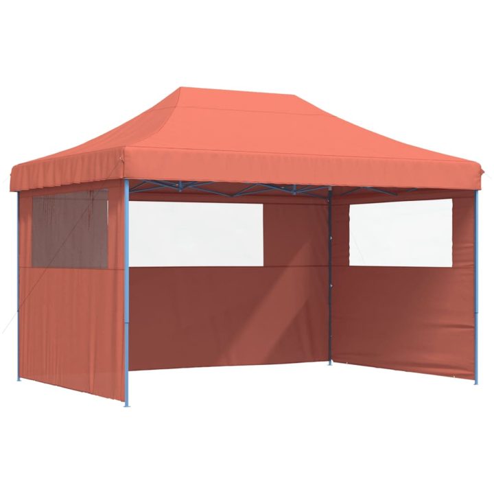 Pop-Up hopfällbart partytält med 3 sidoväggar terrakotta vidaXL – bild 2