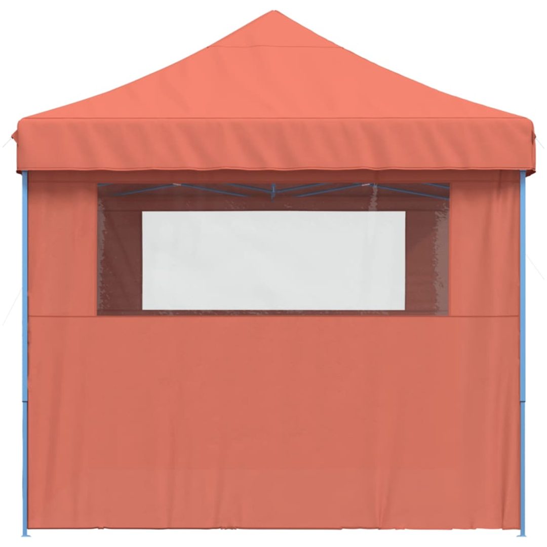 Pop-Up hopfällbart partytält med 3 sidoväggar terrakotta vidaXL – bild 4