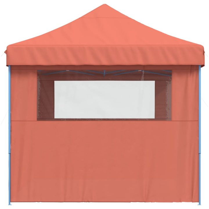 Pop-Up hopfällbart partytält med 3 sidoväggar terrakotta vidaXL – bild 4