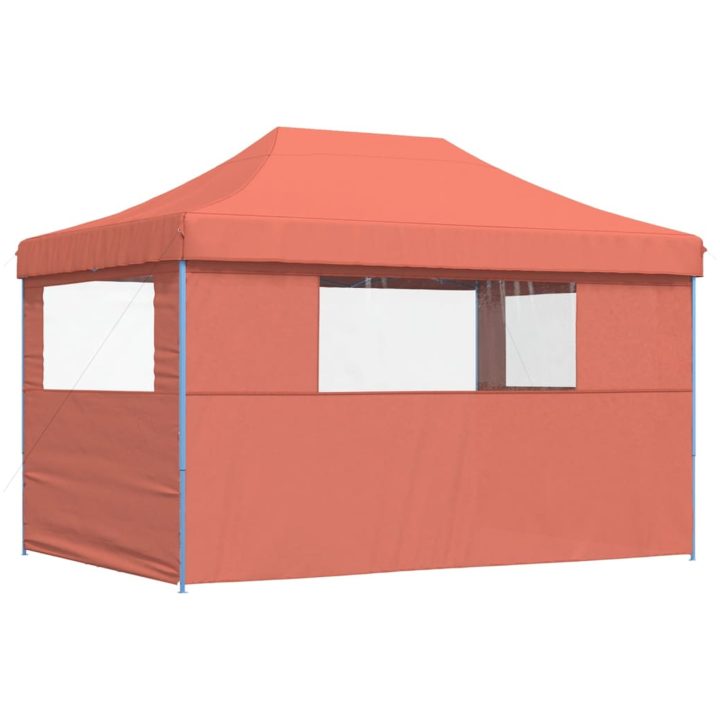 Pop-Up hopfällbart partytält med 3 sidoväggar terrakotta vidaXL – bild 5