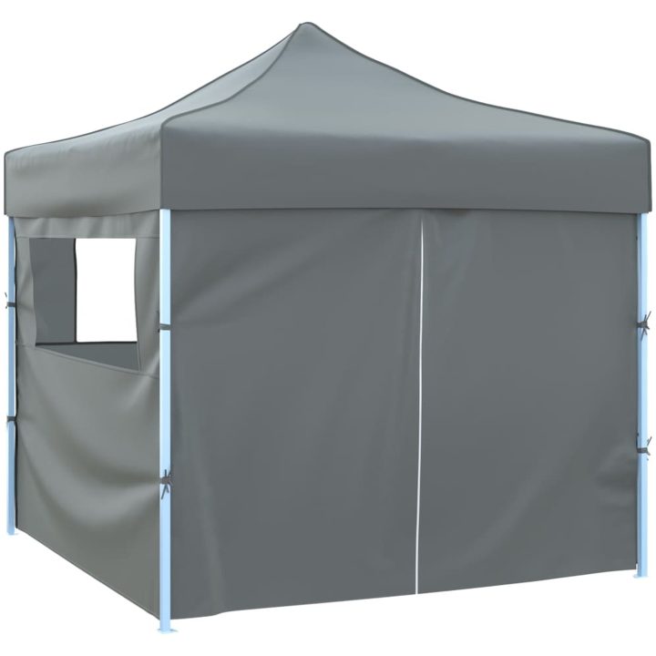 Pop-Up hopfällbart partytält med 4 sidoväggar 3x3 m antracit vidaXL – bild 2