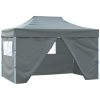 Pop-Up hopfällbart partytält med 4 sidoväggar 3x4,5 m antracit vidaXL – miniatyr 1