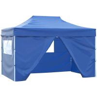 Pop-Up hopfällbart partytält med 4 sidoväggar 3x4,5 m blå vidaXL