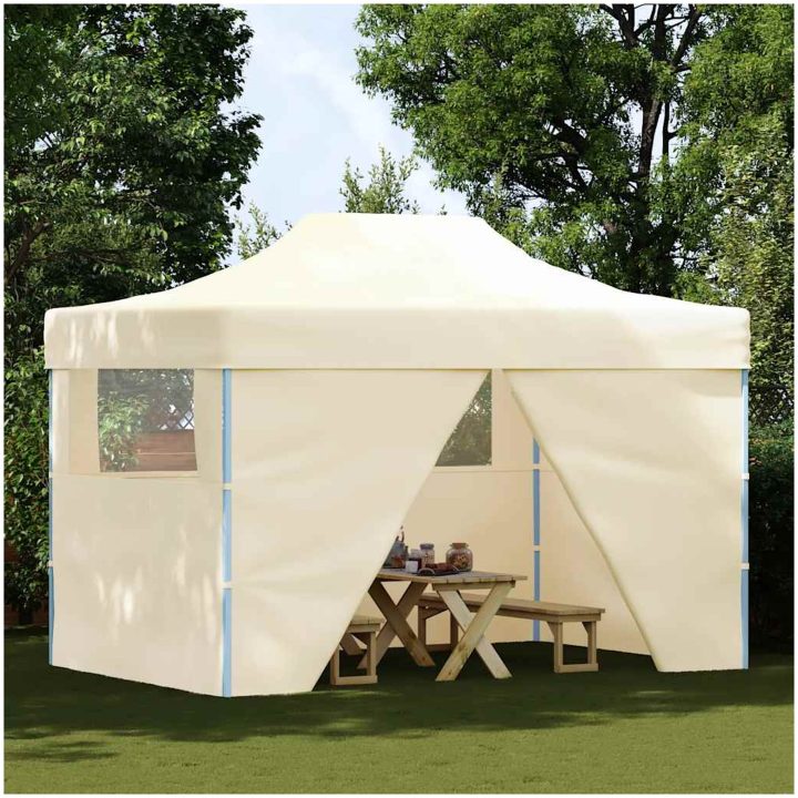 Pop-Up hopfällbart partytält med 4 sidoväggar 3x4,5 m vit vidaXL – bild 2