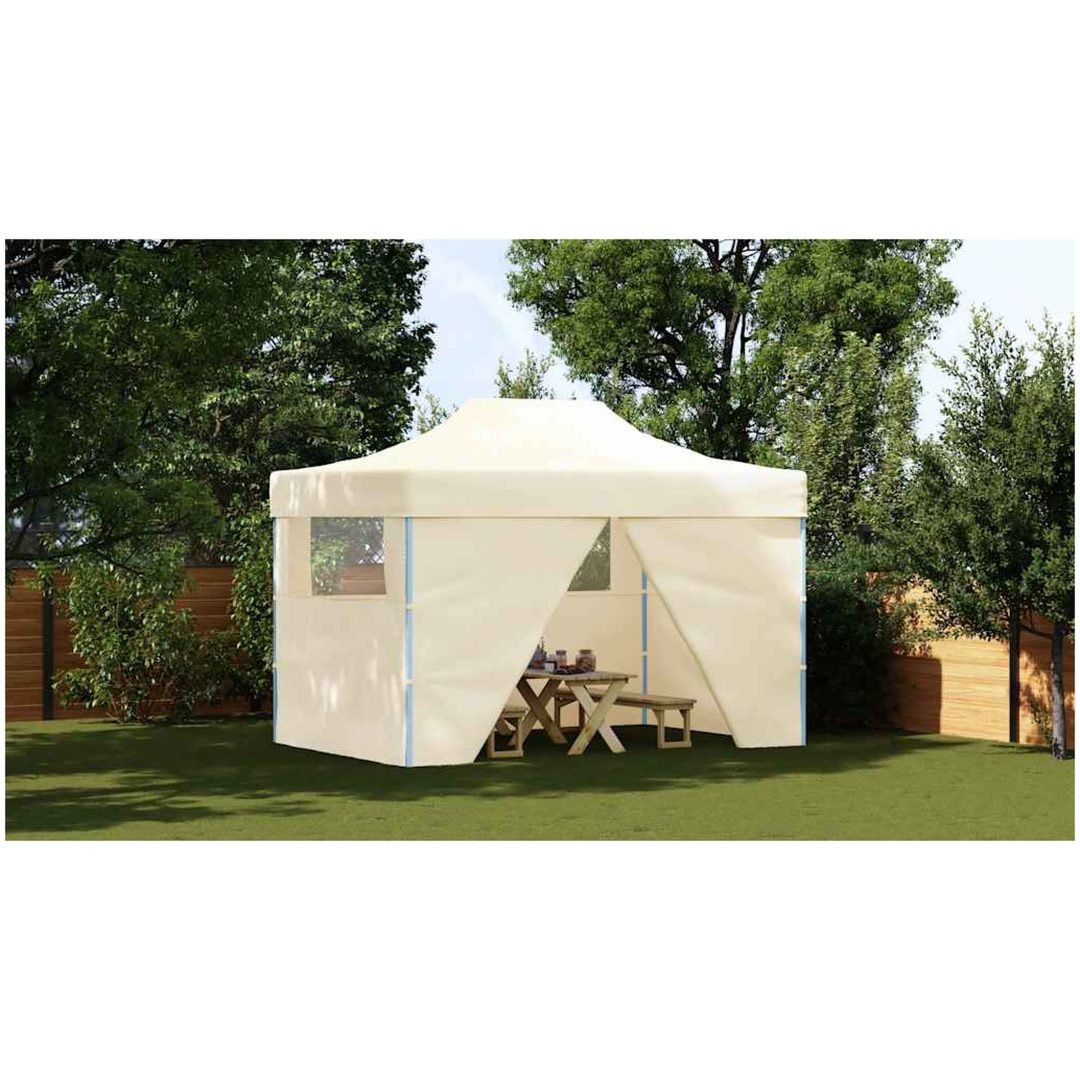Pop-Up hopfällbart partytält med 4 sidoväggar 3x4,5 m vit vidaXL – bild 3