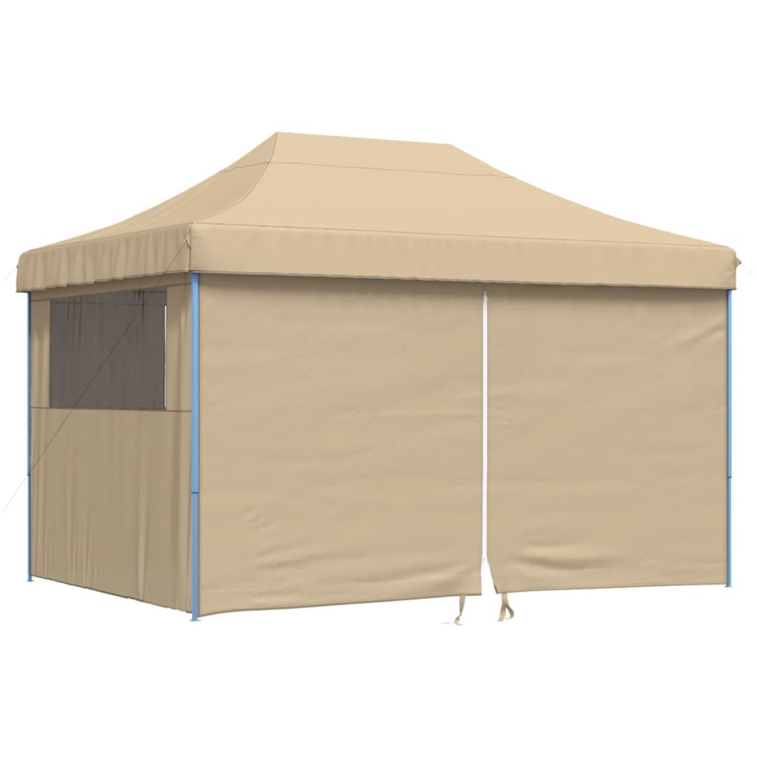 Pop-Up hopfällbart partytält med 4 sidoväggar beige vidaXL – bild 2