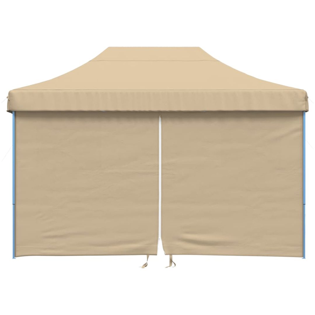 Pop-Up hopfällbart partytält med 4 sidoväggar beige vidaXL – bild 3