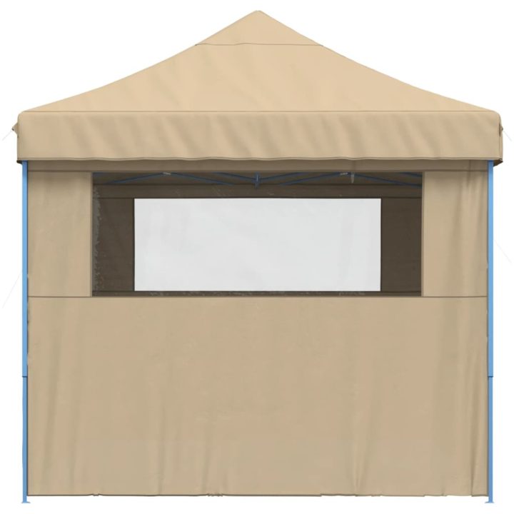 Pop-Up hopfällbart partytält med 4 sidoväggar beige vidaXL – bild 4