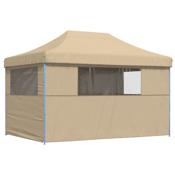Pop-Up hopfällbart partytält med 4 sidoväggar beige vidaXL – bild 5