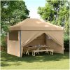 Pop-Up hopfällbart partytält med 4 sidoväggar beige vidaXL – miniatyr 1