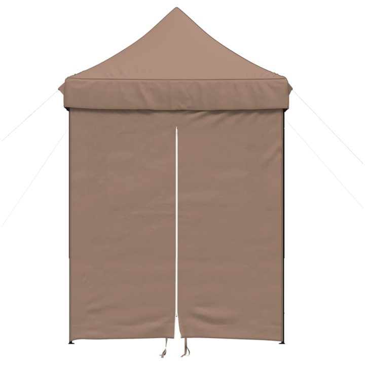 Pop-Up hopfällbart partytält med 4 sidoväggar brun vidaXL – bild 3