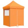 Pop-Up hopfällbart partytält med 4 sidoväggar ORANGE vidaXL – miniatyr 2