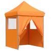 Pop-Up hopfällbart partytält med 4 sidoväggar ORANGE vidaXL – miniatyr 7