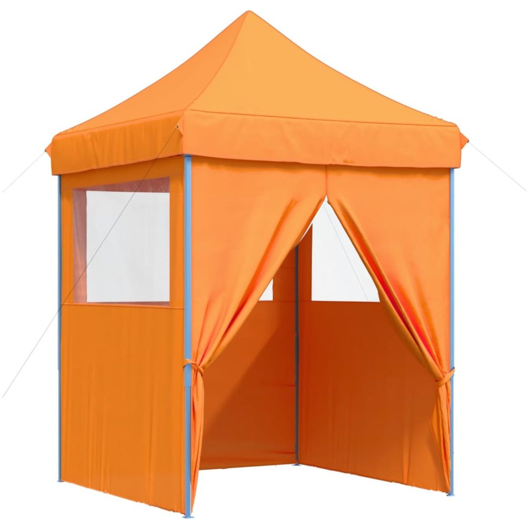 Pop-Up hopfällbart partytält med 4 sidoväggar ORANGE vidaXL – bild 7