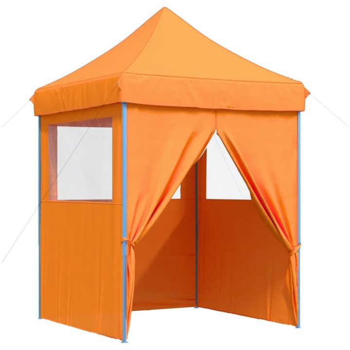 Pop-Up hopfällbart partytält med 4 sidoväggar ORANGE vidaXL – bild 7