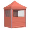 Pop-Up hopfällbart partytält med 4 sidoväggar terrakotta vidaXL – miniatyr 5