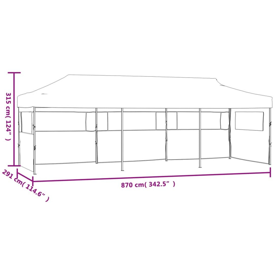 Pop-Up hopfällbart partytält med 5 sidoväggar blå 3x9 m vidaXL – bild 11