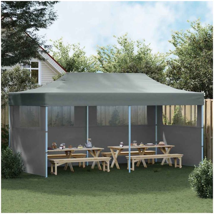 Pop-Up hopfällbart partytält med sidoväggar 3x6 m antracit vidaXL – bild 3