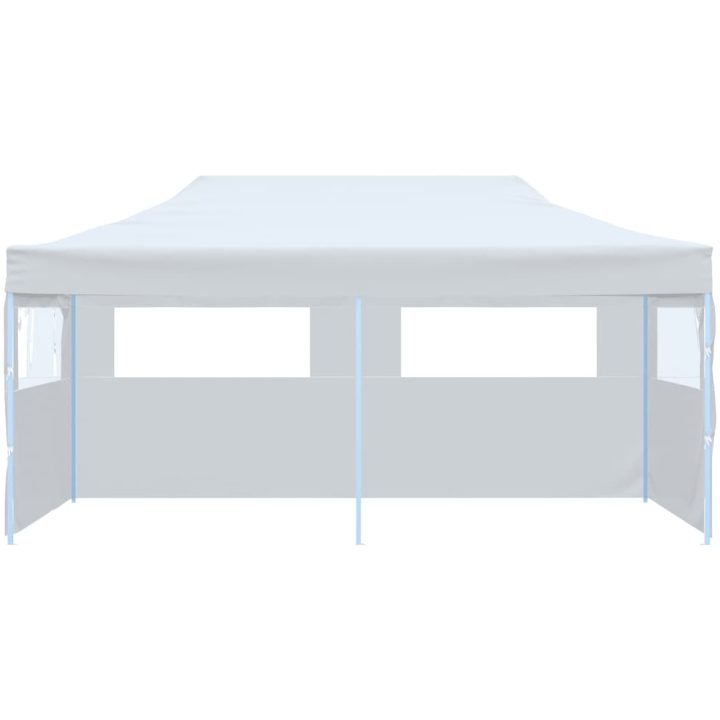 Pop-Up hopfällbart partytält med sidoväggar 3x6 m stål vit vidaXL – bild 2