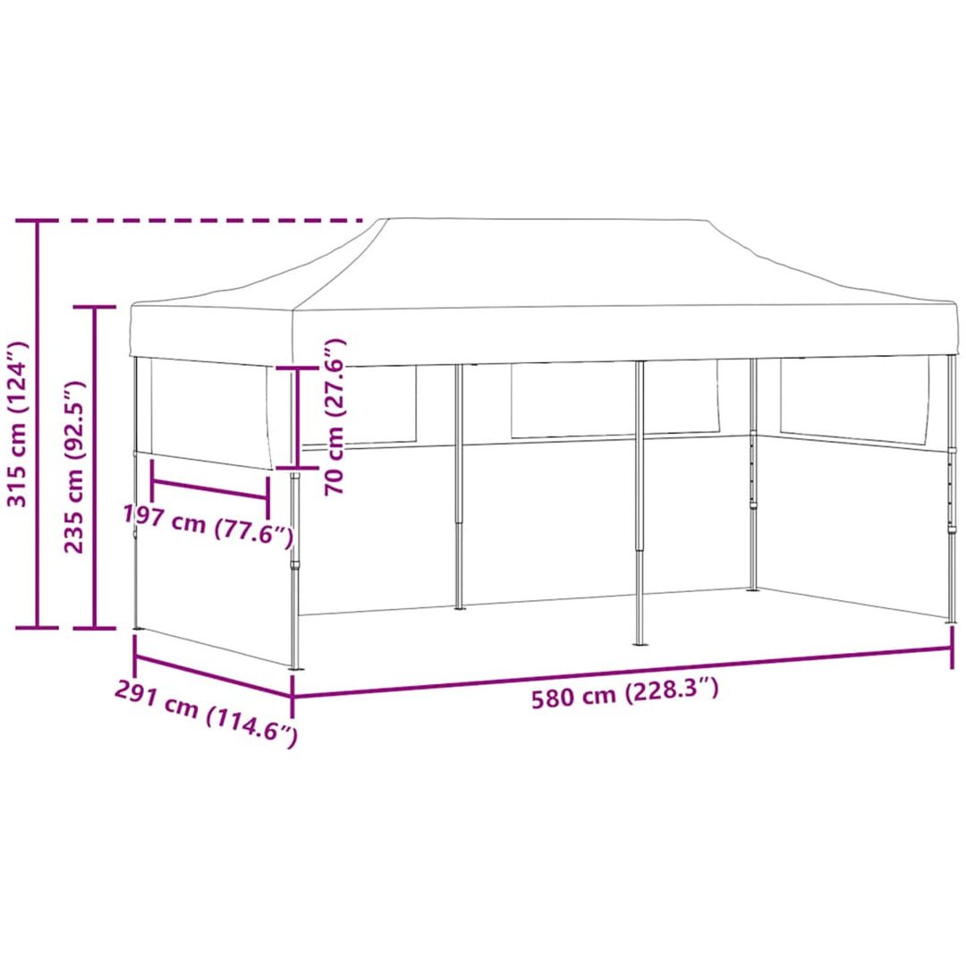 Pop-up partytält hopfällbart 3 x 6 m blå vidaXL – bild 12