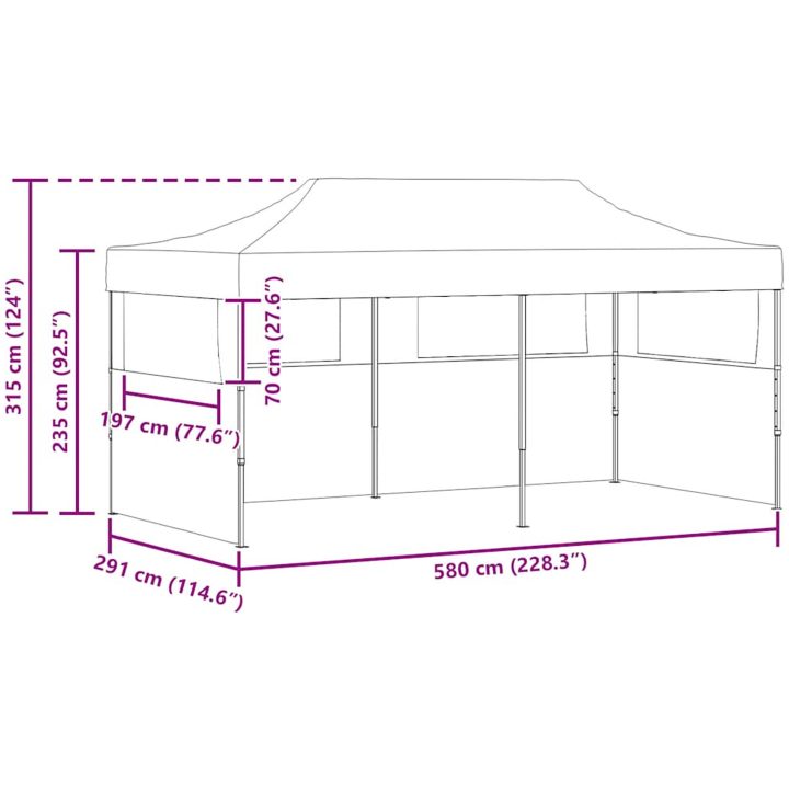 Pop-up partytält hopfällbart 3 x 6 m blå vidaXL – bild 12