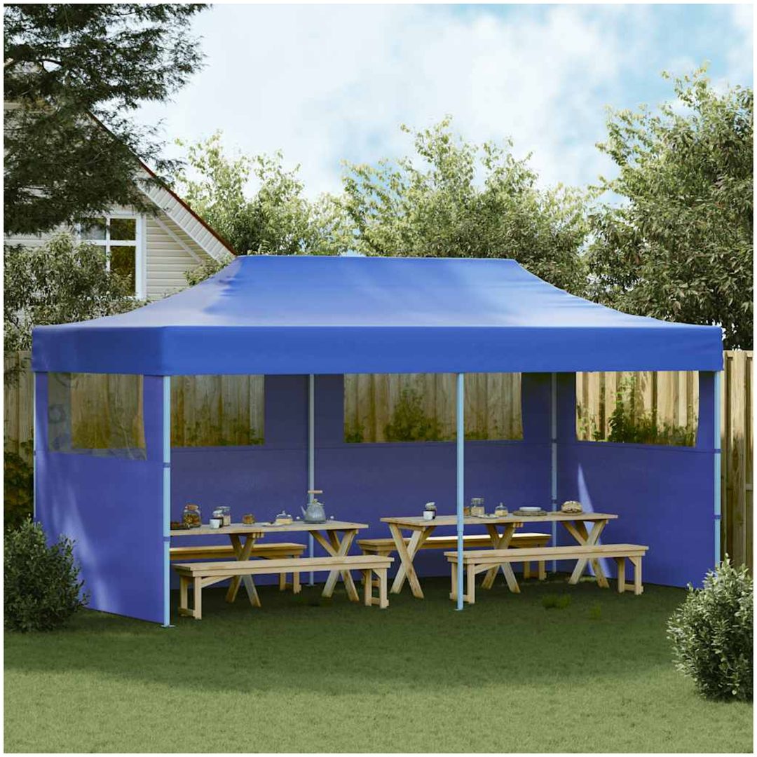 Pop-up partytält hopfällbart 3 x 6 m blå vidaXL – bild 3