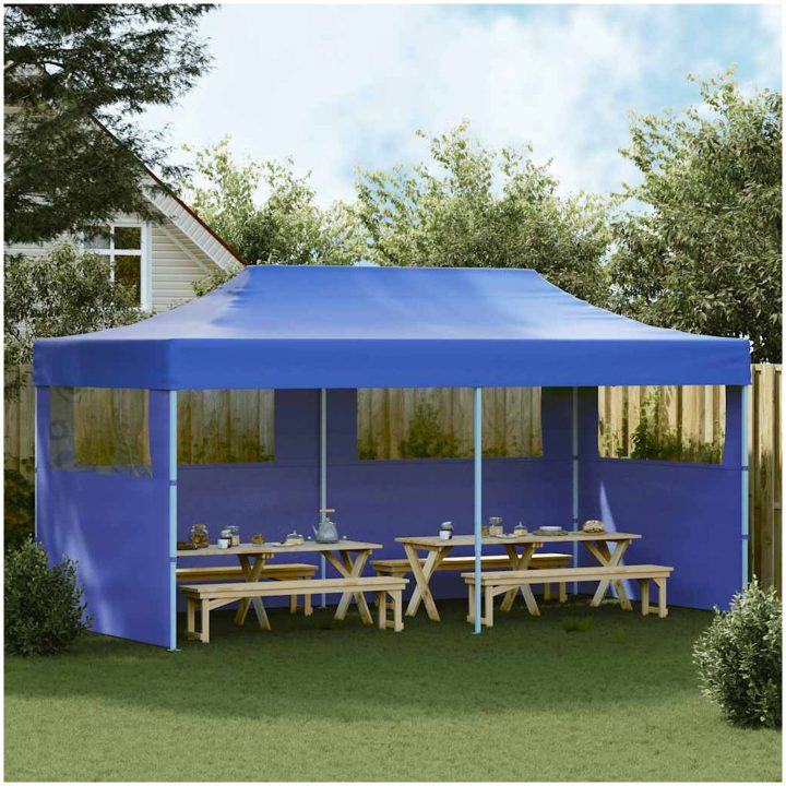 Pop-up partytält hopfällbart 3 x 6 m blå vidaXL – bild 3