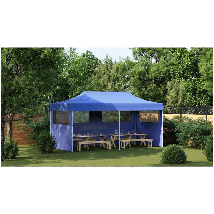 Pop-up partytält hopfällbart 3 x 6 m blå vidaXL – bild 4