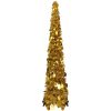 Pop-up plastgran guld 120 cm PET vidaXL 120 x 25 cm – miniatyr 1