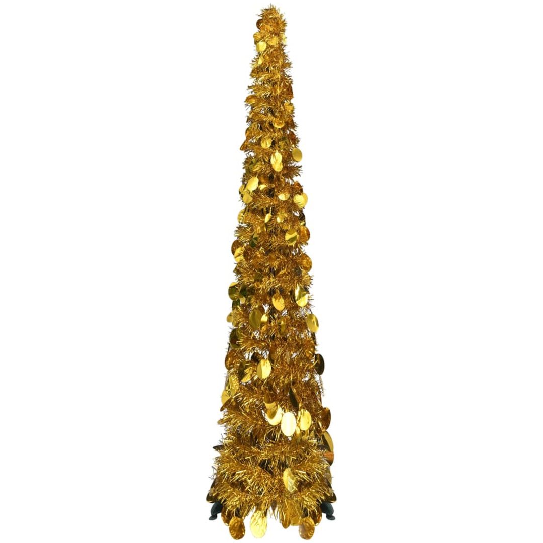 Pop-up plastgran guld 120 cm PET vidaXL 120 x 25 cm