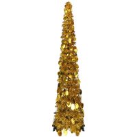 Pop-up plastgran guld 120 cm PET vidaXL