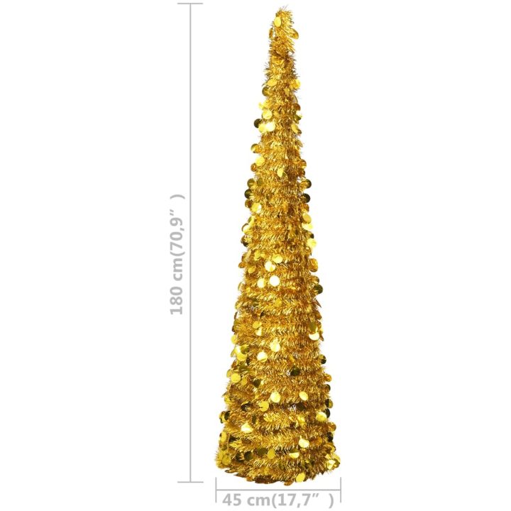 Pop-up plastgran guld 180 cm PET vidaXL 180 x 45 cm – bild 5