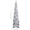 Pop-up plastgran silver 120 cm PET vidaXL 120 x 25 cm – miniatyr 5