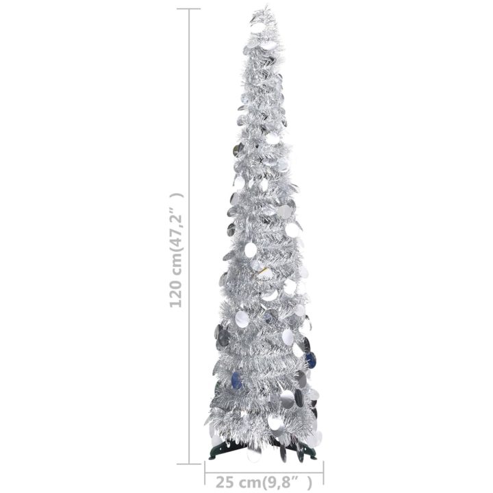 Pop-up plastgran silver 120 cm PET vidaXL 120 x 25 cm – bild 5