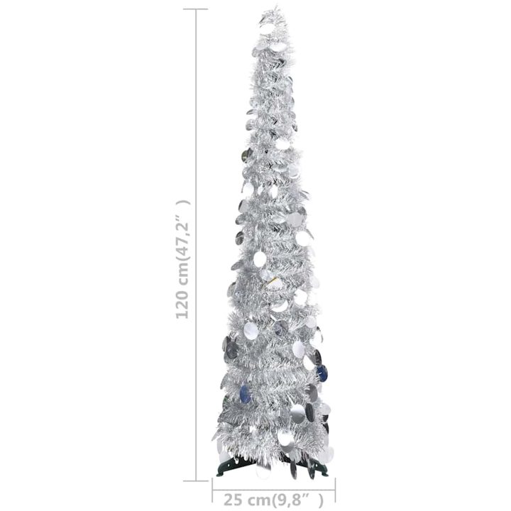 Pop-up plastgran silver 120 cm PET vidaXL 120 x 25 cm – bild 6