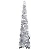 Pop-up plastgran silver 120 cm PET vidaXL 120 x 25 cm – miniatyr 1