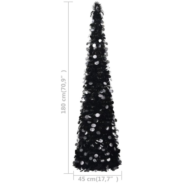 Pop-up plastgran svart 180 cm PET vidaXL 180 x 45 cm – bild 5