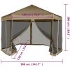 Pop-Up tält sexkantigt med sidoväggar 3,6x3,1 m taupe 220g/m² vidaXL – miniatyr 11