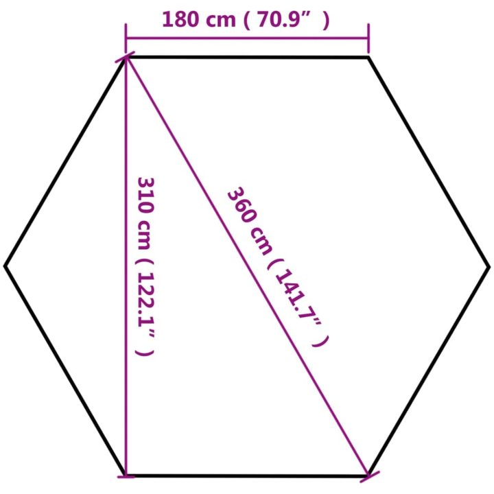 Pop-Up tält sexkantigt med sidoväggar 3,6x3,1 m taupe 220g/m² vidaXL – bild 12
