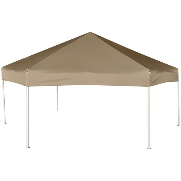 Pop-Up tält sexkantigt med sidoväggar 3,6x3,1 m taupe 220g/m² vidaXL – bild 4