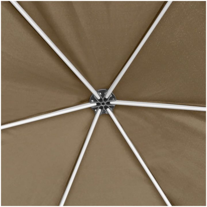 Pop-Up tält sexkantigt med sidoväggar 3,6x3,1 m taupe 220g/m² vidaXL – bild 7
