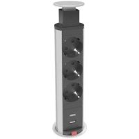POPUP3EL/2USB-CH.Ø60MM.SILVEL