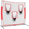 Portabelt baseballnät svart och röd 183x105x183 cm polyester vidaXL – miniatyr 2