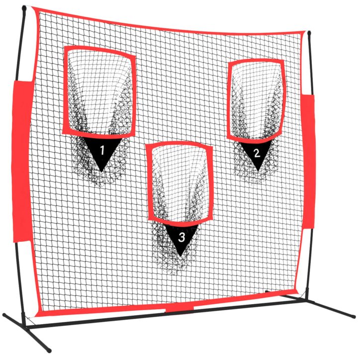 Portabelt baseballnät svart och röd 183x105x183 cm polyester vidaXL – bild 2