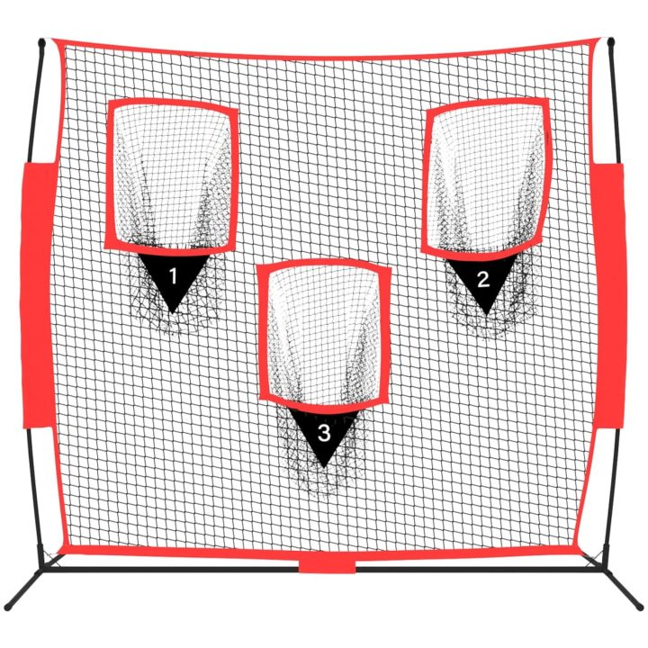 Portabelt baseballnät svart och röd 183x105x183 cm polyester vidaXL – bild 3