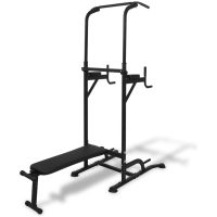 Power Tower med situp-bänk vidaXL