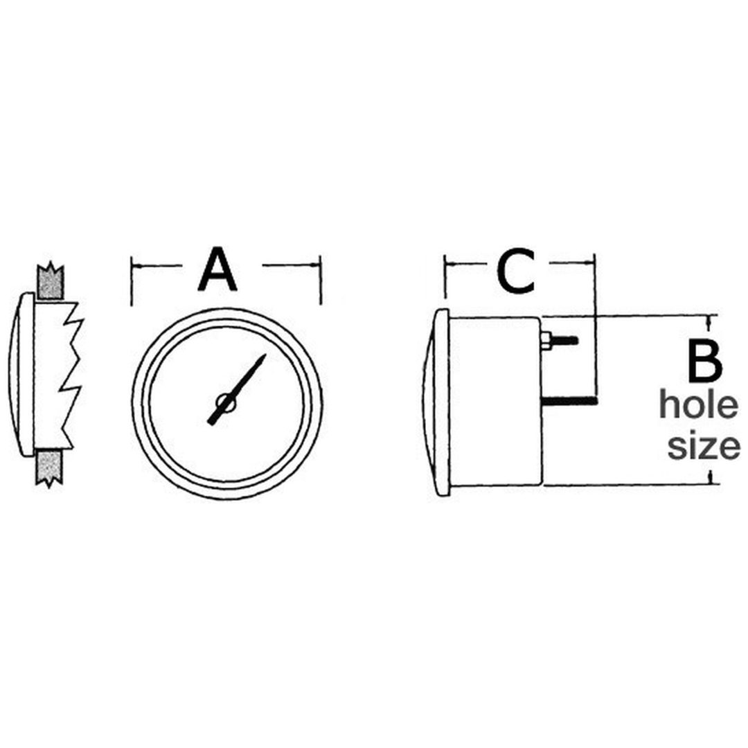 Powertrim-mätare 10-190 Ohm Vit Osculati – bild 2